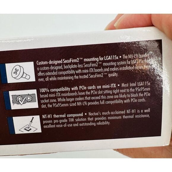 NOCTUA NH-L9i LGA115X L-Type Low-Profile Cooler Premium Fan 37mm NIB Brown Tan - Picture 10 of 11